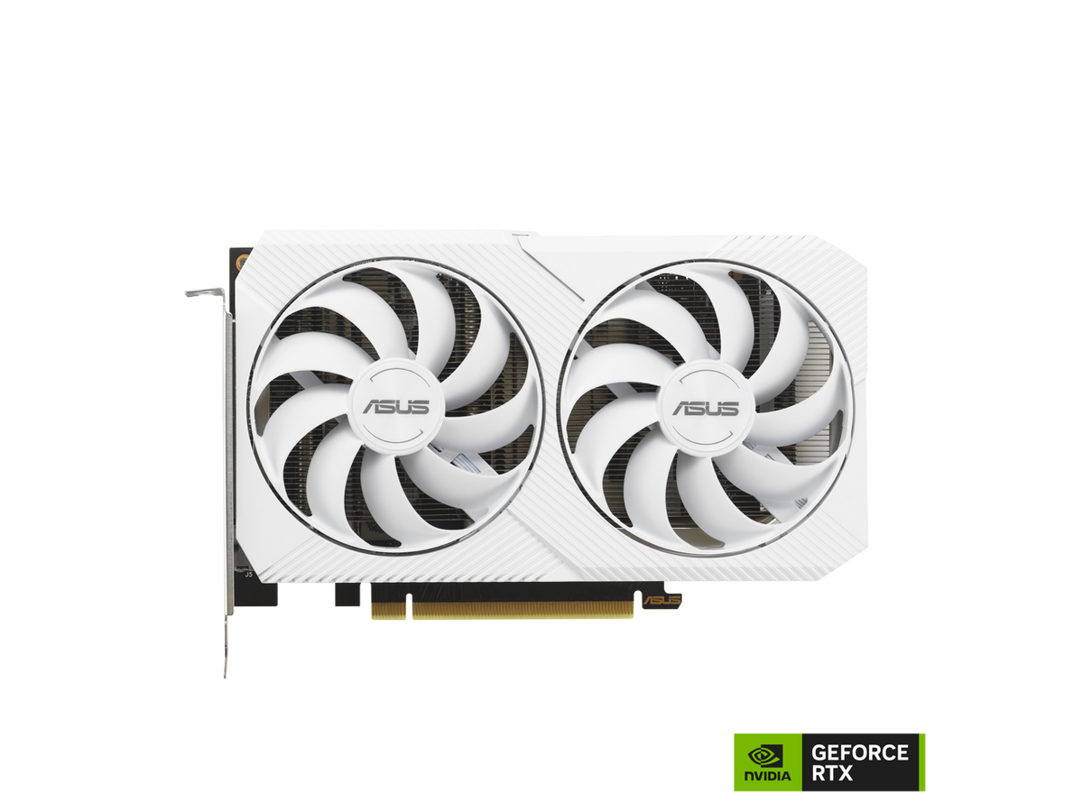 ASUS Dual GeForce RTX 3060 White OC Edition 12GB GDDR6 | PCIe 4.0, HDMI 2.1, DisplayPort 1.4a, 2-Slot Design, Axial-Tech Fan, 0dB
