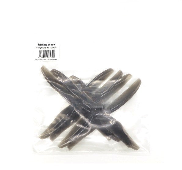 Gemfan Hurricane 6038-4Inch: 6in    Pitch:3.8in   
Weight:8.2g    Mount:M5
Colors: Black, Yellow
Recommended Motor: 2808
Quad weight : 1500g
Package Includes:2CW + 2CCW
Materials：PC