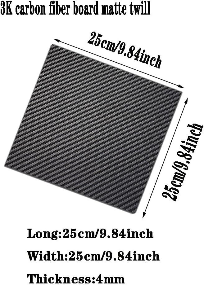 Premium GoonSDS 3K Carbon Fiber Sheet 25cmx25cmx3mm | Matte Finish for Drones and Robotics