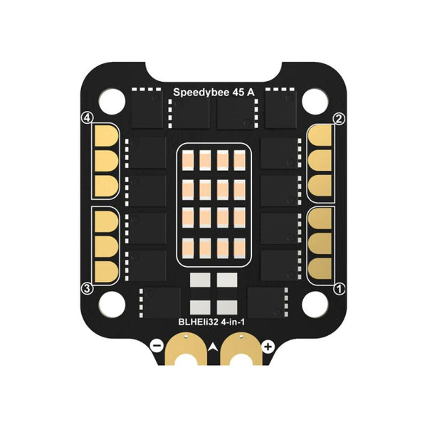 SPEEDYBEE 45A ESC BL32 DSHOT 1200ESC SPEC

Firmware: BLHeli32 SpeedyBee 4in1
MCU: STM32F051
Continuous Current: 45A * 4
Burst Current: 55A(10S)
ESC Protocol: DSHOT300/600/1200
Power input: 3S - 6S L