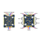 FETTEC ESC 4IN1 3-6S 35A V1.1FEATURES

Active current limiting @ 35A
Input voltage: 3S-6S
High quality 40V MOSFETs
STM32G071 @ 64MHz
128 kHz Motor PWM
Full sine wave control
Soldering holes for 