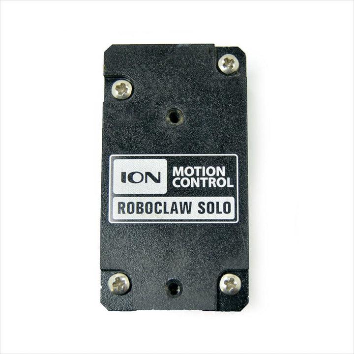 Roboclaw Solo 30A Motor Controller
Designed to control one brushed DC motor
Controlled by USB, RC radio, PWM, TTL serial, or by microcontrollers such as Arduino or Raspberry Pi
Peak Current per Ch