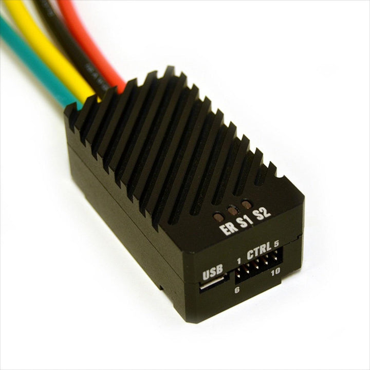 Roboclaw Solo 30A Motor Controller
Designed to control one brushed DC motor
Controlled by USB, RC radio, PWM, TTL serial, or by microcontrollers such as Arduino or Raspberry Pi
Peak Current per Ch